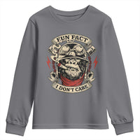 Fun Fact I Dont Care Youth Sweatshirt Funny Smoking Gorilla Sarcastic - Wonder Print Shop