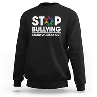 Unity Day Sweatshirt Stop Bullying Stand Up Speak Out Hand Prints Anti Bullying Awareness - Wonder Print Shop