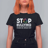 Unity Day T Shirt For Women Stop Bullying Stand Up Speak Out Hand Prints Anti Bullying Awareness - Wonder Print Shop