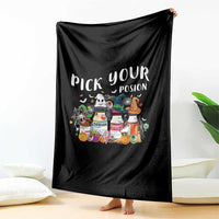 Halloween Nurse Throw Blanket Pick Your Poison Pharmacy Witches - Wonder Print Shop