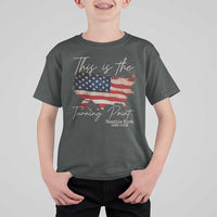 This Is The Turning Point T Shirt For Kid Patriotic American Map Vintage USA Flag - Wonder Print Shop