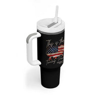 This Is The Turning Point Tumbler With Handle Patriotic American Map Vintage USA Flag - Wonder Print Shop
