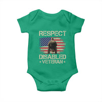 Respect Disabled Veteran Baby Onesie Military Soldier Vintage American Flag - Wonder Print Shop