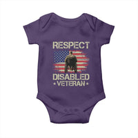Respect Disabled Veteran Baby Onesie Military Soldier Vintage American Flag - Wonder Print Shop