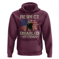 Respect Disabled Veteran Hoodie Military Soldier Vintage American Flag - Wonder Print Shop