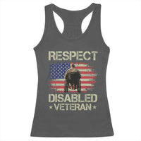 Respect Disabled Veteran Racerback Tank Top Military Soldier Vintage American Flag - Wonder Print Shop