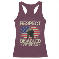 Respect Disabled Veteran Racerback Tank Top Military Soldier Vintage American Flag - Wonder Print Shop