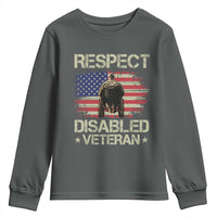 Respect Disabled Veteran Youth Sweatshirt Military Soldier Vintage American Flag - Wonder Print Shop