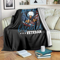 Respect Disabled Veteran Throw Blanket Military Soldier American Flag Bald Eagle - Wonder Print Shop