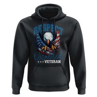 Respect Disabled Veteran Hoodie Military Soldier American Flag Bald Eagle - Wonder Print Shop