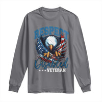 Respect Disabled Veteran Long Sleeve Shirt Military Soldier American Flag Bald Eagle - Wonder Print Shop