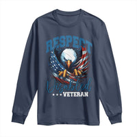 Respect Disabled Veteran Long Sleeve Shirt Military Soldier American Flag Bald Eagle - Wonder Print Shop