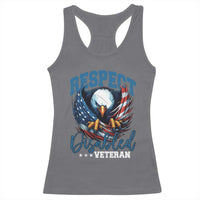 Respect Disabled Veteran Racerback Tank Top Military Soldier American Flag Bald Eagle - Wonder Print Shop