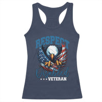 Respect Disabled Veteran Racerback Tank Top Military Soldier American Flag Bald Eagle - Wonder Print Shop