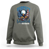 Respect Disabled Veteran Sweatshirt Military Soldier American Flag Bald Eagle - Wonder Print Shop