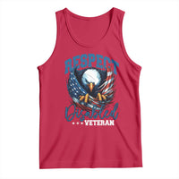 Respect Disabled Veteran Tank Top Military Soldier American Flag Bald Eagle - Wonder Print Shop