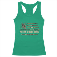 Proud Army Mom Racerback Tank Top Vintage Camo American Flag Veteran Mother's Day - Wonder Print Shop