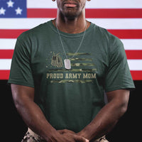 Proud Army Mom T Shirt Vintage Camo American Flag Veteran Mother's Day - Wonder Print Shop