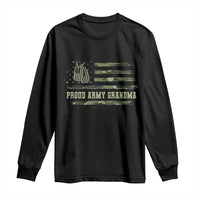 Proud Army Grandma Long Sleeve Shirt Vintage Camo American Flag Veteran - Wonder Print Shop