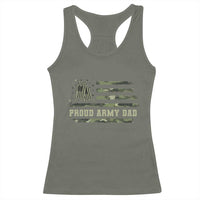 Proud Army Dad Racerback Tank Top Vintage Camo American Flag Veteran Father's Day - Wonder Print Shop