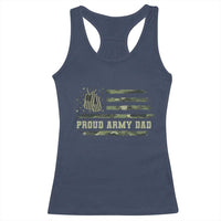 Proud Army Dad Racerback Tank Top Vintage Camo American Flag Veteran Father's Day - Wonder Print Shop