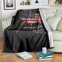 Turning Point Forever Throw Blanket Patriotic American Map Vintage USA Flag - Wonder Print Shop