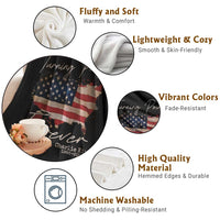 Turning Point Forever Throw Blanket Patriotic American Map Vintage USA Flag - Wonder Print Shop