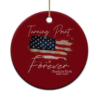Turning Point Forever Ceramic Ornament Patriotic American Map Vintage USA Flag - Wonder Print Shop