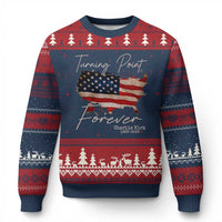 Turning Point Forever Ugly Christmas Sweater Patriotic American Map Vintage USA Flag - Wonder Print Shop