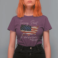 Turning Point Forever T Shirt For Women Patriotic American Map Vintage USA Flag - Wonder Print Shop