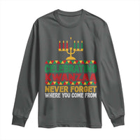 Celebrating Kwanzaa Never Forget Where You Come From Kinara Candle Long Sleeve Shirt