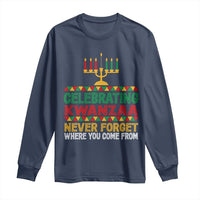 Celebrating Kwanzaa Never Forget Where You Come From Kinara Candle Long Sleeve Shirt