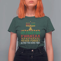 Celebrating Kwanzaa Never Forget Where You Come From Kinara Candle T Shirt For Women - Wonder Print Shop