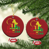 Happy Kwanzaa Christmas Ornament Black Holiday African American Xmas Kinara Candle - Wonder Print Shop