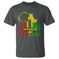 Happy Kwanzaa T Shirt Black Holiday African American Christmas Kinara Candle - Wonder Print Shop
