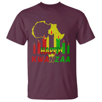 Happy Kwanzaa T Shirt Black Holiday African American Christmas Kinara Candle - Wonder Print Shop