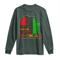 Keep Calm And Celebrate Kwanzaa Long Sleeve Shirt Black Holiday African American Christmas