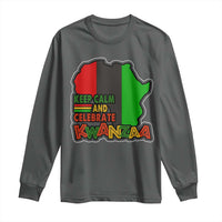 Keep Calm And Celebrate Kwanzaa Long Sleeve Shirt Black Holiday African American Christmas