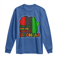 Keep Calm And Celebrate Kwanzaa Long Sleeve Shirt Black Holiday African American Christmas