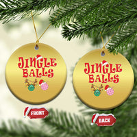 Funny Xmas Pickleball Christmas Ornament Jingle Balls Reindeer Santa Hat Ball - Wonder Print Shop