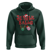 Funny Christmas Pickleball Hoodie Jingle Balls Reindeer Santa Hat Ball