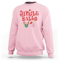 Funny Christmas Pickleball Sweatshirt Jingle Balls Reindeer Santa Hat Ball - Wonder Print Shop