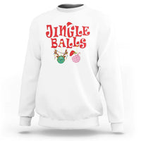 Funny Christmas Pickleball Sweatshirt Jingle Balls Reindeer Santa Hat Ball - Wonder Print Shop