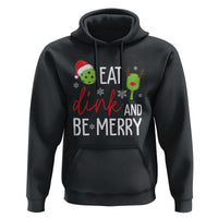 Funny Christmas Pickleball Hoodie Eat Dink And Be Merry