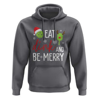 Funny Christmas Pickleball Hoodie Eat Dink And Be Merry