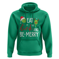 Funny Christmas Pickleball Hoodie Eat Dink And Be Merry