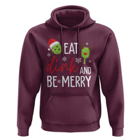 Funny Christmas Pickleball Hoodie Eat Dink And Be Merry