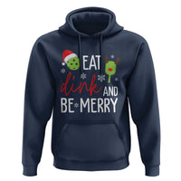 Funny Christmas Pickleball Hoodie Eat Dink And Be Merry