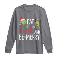 Funny Christmas Pickleball Long Sleeve Shirt Eat Dink And Be Merry