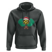 Funny Christmas Pickleball Holiday Santa Hat Hoodie